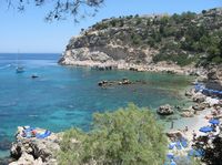 La baie Anthony Quinn près du village de Faliraki à Rhodes. Cliquer pour agrandir l'image.