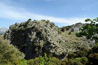 La ville d’Anogia en Crète. Faille tectonique dans la région d'Axos. Cliquer pour agrandir l'image.