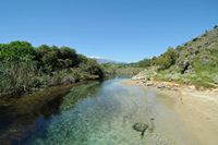 Le village de Georgioupoli en Crète. L'embouchure de la rivière Kalyvaki. Cliquer pour agrandir l'image.