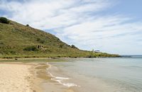 Le village de Georgioupoli en Crète. La plage de Kalyvaki. Cliquer pour agrandir l'image.