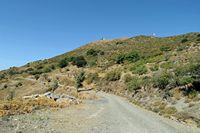 Le village de Goniès en Crète. La colline de Filiorimos. Cliquer pour agrandir l'image.