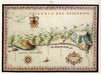 Le village de Kalyvès en Crète. Carte ancienne de la forteresse d'Apokoronas par Francesco Basilicata en 1618. Cliquer pour agrandir l'image.