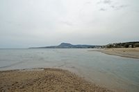 Le village de Kalyves en Crète. L'embouchure du fleuve Kyliaris. Cliquer pour agrandir l'image.