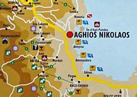 Le village de Kritsa en Crète. Situation du village. Cliquer pour agrandir l'image.