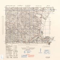 Le village de Lardos sur l’île de Rhodes. Carte topographique de la région (U. S. Army, 1943). Cliquer pour agrandir l'image.