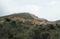 Le village de Marathos en Crète. Carrière de marbre à Damasta. Cliquer pour agrandir l'image.