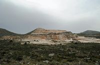 Le village de Marathos en Crète. Carrière de marbre à Damasta. Cliquer pour agrandir l'image.