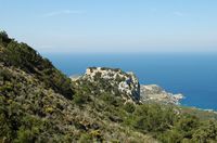 Panoramica della fortezza di Rodi Monolithos. Clicca per ingrandire l'immagine.