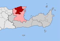 Le village de Néapolis en Crète. Situation du canton de Néapolis (auteur Pitichinaccio). Cliquer pour agrandir l'image.