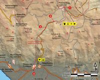 Le village de Patsianos en Crète. Carte du sentier européen E4 - Section 25 de Kallikratis à Patsianos. Cliquer pour agrandir l'image.