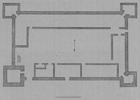 Le village de Patsianos en Crète. Plan au sol du château de Frangokastello par Giuseppe Gerola vers 1902. Cliquer pour agrandir l'image.