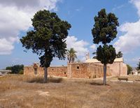 La presqu’île de l’Akrotiri en Crète. Le monastère Saint-Jean le Miséricordieux à Pazinos (auteur C. Messier). Cliquer pour agrandir l'image.