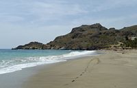 Le village de Plakias en Crète. La plage de Damnoni. Cliquer pour agrandir l'image.