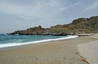 Le village de Plakias en Crète. La plage de Schinaria. Cliquer pour agrandir l'image.