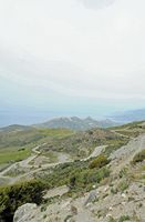 Le village de Plakias en Crète. La côte du Finikas vue depuis Ardaktos. Cliquer pour agrandir l'image.