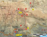 Le village de Plakias en Crète. Carte du sentier européen E4 - Section 27 de Rodakino à Alones. Cliquer pour agrandir l'image.