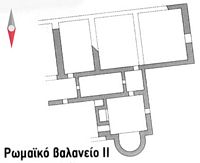 La cité antique d'Aptera en Crète. Plan des thermes romains du nord de la cité antique d'Aptera. Cliquer pour agrandir l'image.
