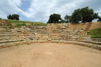 La cité antique d'Aptera en Crète. Le théâtre romain. Cliquer pour agrandir l'image.
