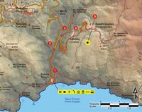 Le village de Sougia en Crète. Carte du sentier européen E4 - Section 16 de Sougia à Koustogerako. Cliquer pour agrandir l'image.
