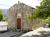 Le village de Thronos en Crète. L'église de la Dormition de la Vierge à Thronos (auteur Olaf Tausch). Cliquer pour agrandir l'image.