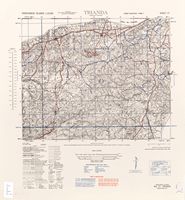 Le village de Trianta sur l’île de Rhodes. Carte topographique de la région (U. S. Army, 1943). Cliquer pour agrandir l'image.