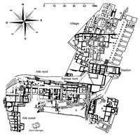 Le village de Tympaki en Crète. Plan de la villa et du village d'Agia Triada. Cliquer pour agrandir l'image.