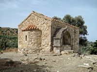 Le village de Tympaki en Crète. L'église Saint-Georges de la villa d'Agia Triada (auteur Olaf Tausch). Cliquer pour agrandir l'image.