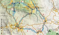 Le village de Vamos en Crète. Carte de la randonnée 6 de l'Apokoronas. Cliquer pour agrandir l'image.