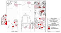 Le village de Vamos en Crète. Croquis des fresques de l'église de la Dormition à Karydi (auteur 28e Éphorie des Antiquités byzantines). Cliquer pour agrandir l'image.