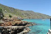 Le village de Vamos en Crète. La crique d'Omprosgialos. Cliquer pour agrandir l'image.