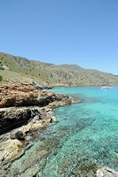 Le village de Vamos en Crète. La crique d'Omprosgialos. Cliquer pour agrandir l'image.
