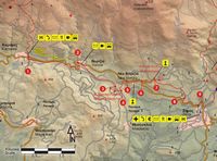 Le village de Zaros en Crète. Carte du sentier européen E4 - Section 54 de Kamares à Zaros. Cliquer pour agrandir l'image.
