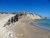 Le village de Ziros en Crète. Falaise d'argile de la plage d'Argilos à Xerokampos (auteur Olaf Tausch). Cliquer pour agrandir l'image.