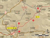 Le village de Ziros en Crète. Carte du sentier européen E4 - Section 87 de Ziros à Skalia. Cliquer pour agrandir l'image.