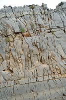 Le village de Zoniana en Crète. Roches calcaires sur la route de Zoniana au Nida. Cliquer pour agrandir l'image.