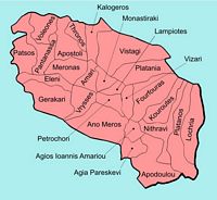 La ville d’Agia Fotini en Crète. Carte des communautés locales (auteur Fall185). Cliquer pour agrandir l'image.