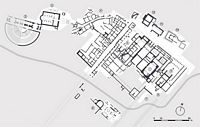 Le site archéologique de Gortyne en Crète. Plan de l'ensemble du prétoire. Cliquer pour agrandir l'image.