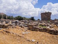 Le site archéologique de Gortyne en Crète. La zone prétorienne (auteur C. Messier). Cliquer pour agrandir l'image.
