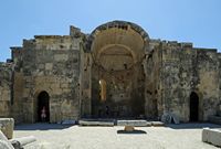 Le site archéologique de Gortyne en Crète. Ruines de la basilique Saint-Tite. Cliquer pour agrandir l'image.