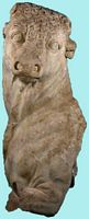 Le site archéologique de Gortyne en Crète. Statue de Zeus changé en taureau (auteur British Museum). Cliquer pour agrandir l'image.