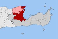 La ville d’Agios Nikolaos en Crète. Situation du canton d’Agios Nikolaos (auteur Pitichinaccio). Cliquer pour agrandir l'image.