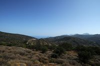 La ville d’Agios Nikolaos en Crète. Le village de Prina et le golfe de Mirabello vus depuis Kalamafka. Cliquer pour agrandir l'image.