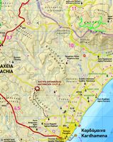 La ville d’Andimahia sur l’île de Kos. Carte topographique de la région d'Andimahia. Cliquer pour agrandir l'image.