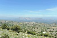 La ville d’Anogia en Crète. Anogia vu depuis Mygias. Cliquer pour agrandir l'image.