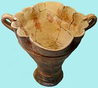 La ville d’Archanès en Crète. Vase du temple d'Anemospilia au musée d'Héraklion (auteur Olaf Tausch). Cliquer pour agrandir l'image.