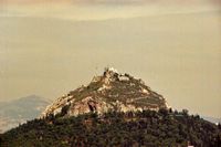 La ville d’Athènes en Grèce. Le mont Lycabette vu depuis l'Acropole. Cliquer pour agrandir l'image.