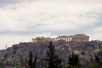 La ville d’Athènes en Grèce. L'Acropole vue du mont Lycabette. Cliquer pour agrandir l'image.