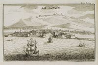 Le port et les fortifications de La Canée en Crète. Le vieux port par Joseph Pitton de Tournefort en 1717. Cliquer pour agrandir l'image.