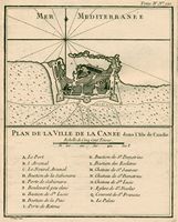 Le port et les fortifications de La Canée en Crète. Plan des fortifications (P. Croisey, 1764). Cliquer pour agrandir l'image.