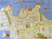 La vieille ville de La Canée en Crète. Plan de la vieille ville. Cliquer pour agrandir l'image.